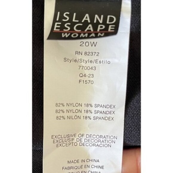 ISLAND ESCAPE Black High Waist Tummy Control Ruched Swim Bottoms Plus Size 20W - Picture 4 of 4